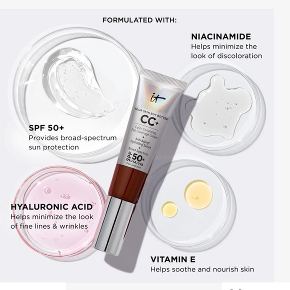 NEW IT Cosmetics CC+ Cream Color Correcting Full Coverage Cream 32ml - Picture 6 of 8